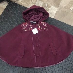 Tahari brand toddler cape, 2T NWT